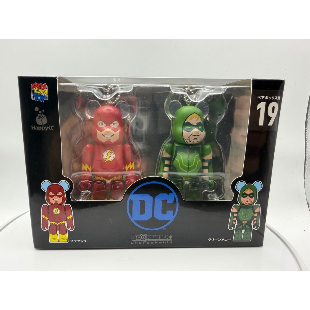 Medicom Toy DC Be@rbrick Unbreakable‎ Pair Box 19 The Flash Green Arrow New
